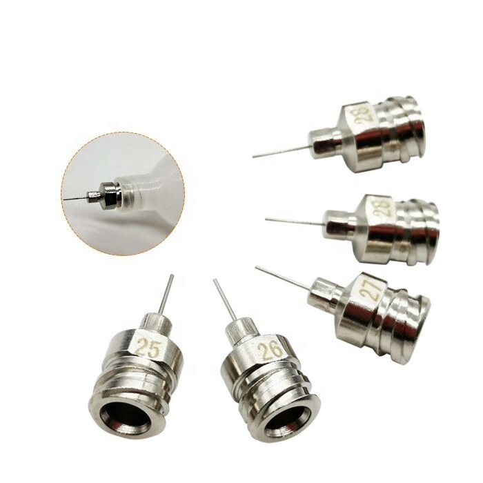 Wholesale 0.25'' double threaded mouth high precision dispensing needle conical stainless steel dispensing nozzle