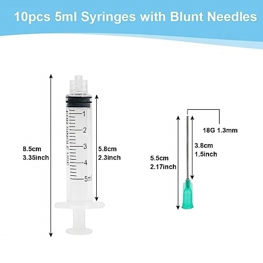 Dental Irrigation  Measurement Syringe Disposable Water Oral Mouth Liquid Tonsil Stone Squirt Mouthwash Cleaner 5ml Syringes