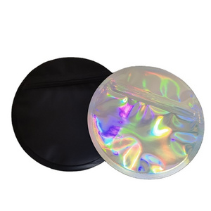 Custom Print Aluminum Foil Smell Proof Rainbow Holographic Packaging Zip Lock Bags Mylar Heart Shape Bag