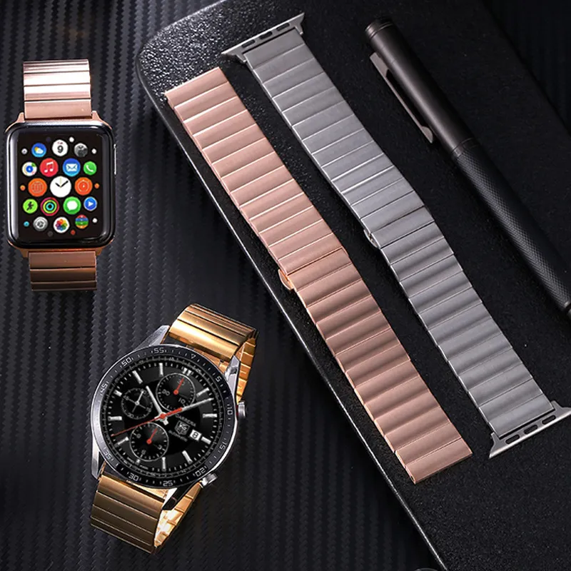 Stainless Steel Solid Butterfly Buckle Strap fit for Apple watch  41mm 49mm Series 8  metal band for Huawei GT23 20MM 22  20MM