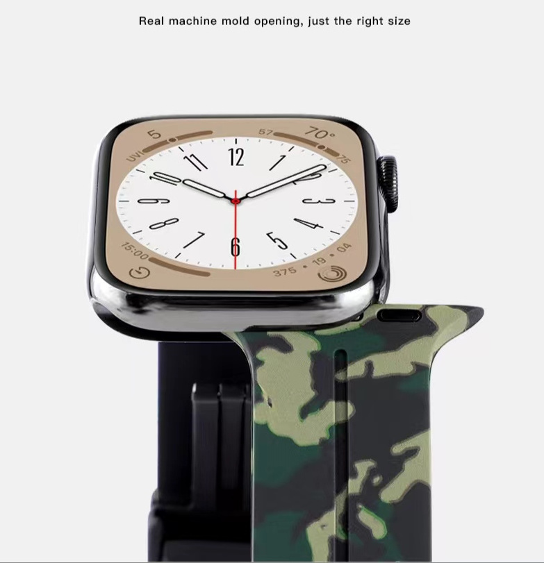 For Apple Watch 8 Ultra For  Apple 1-8 Generation Full Series Camo Magnetic Suction Buckle Silicone strap