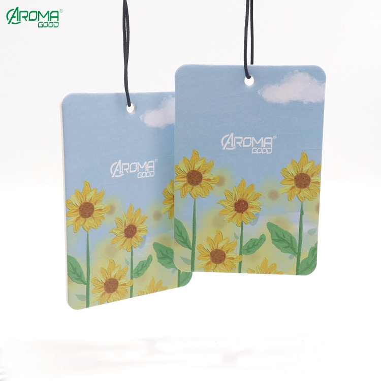 Long Lasting Fragrance Flower Smell Hanging Car Air Fresheners Eco-friendly Cotton Paper Designer Car Air Freshener