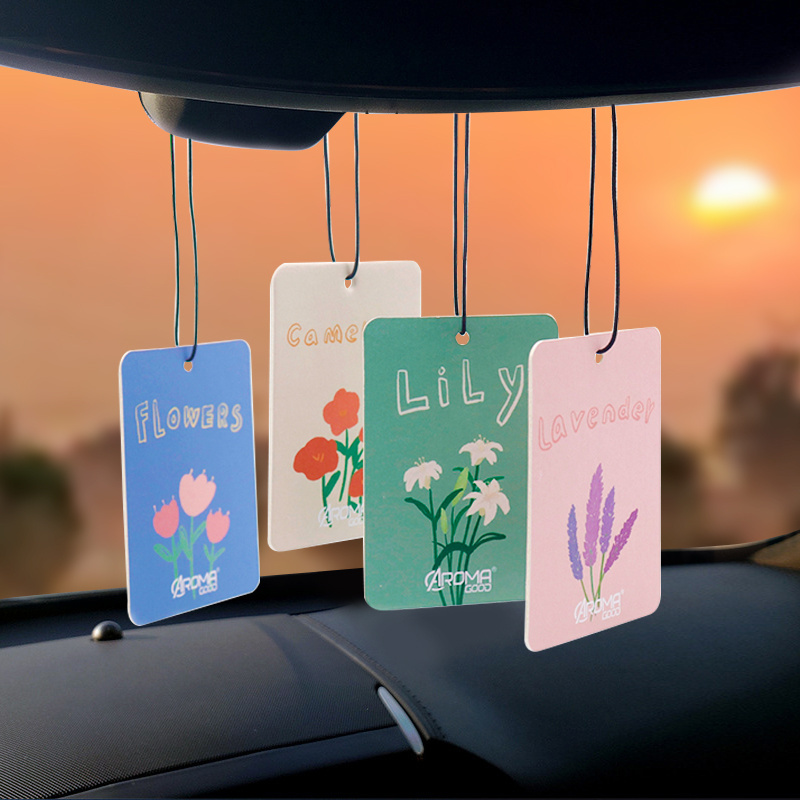 OEM high quality customized logos colorful scents initial bulk car air fresheners