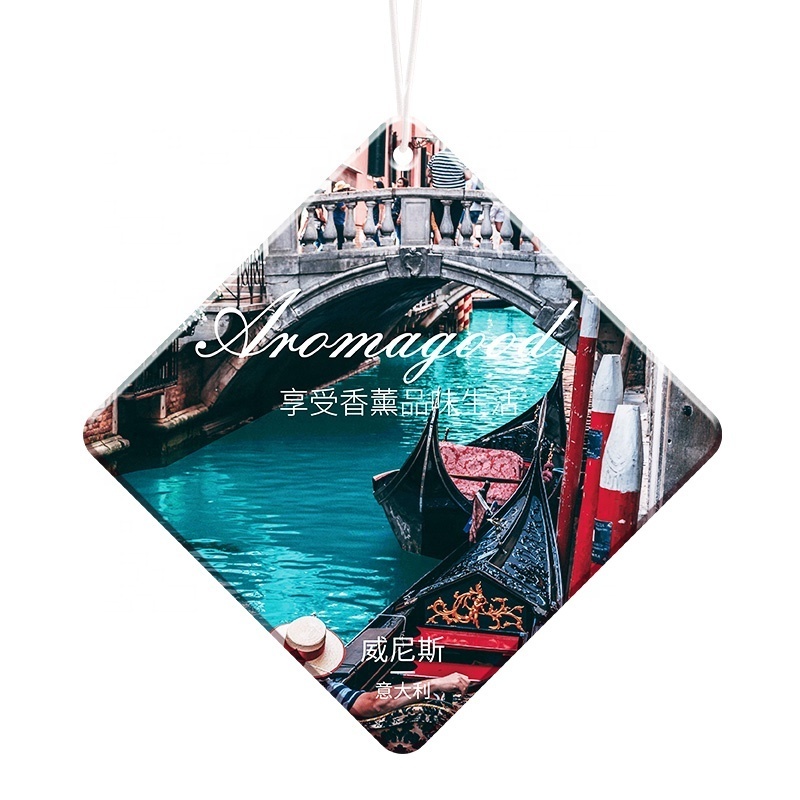 Super Strong Long Lasting Scent Custom Design Freshener Custom Paper Hanging Car Air Freshener