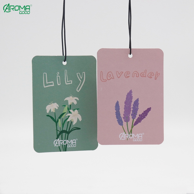 Long Lasting Fragrance Flower Smell Hanging Car Air Fresheners Eco-friendly Cotton Paper Designer Car Air Freshener