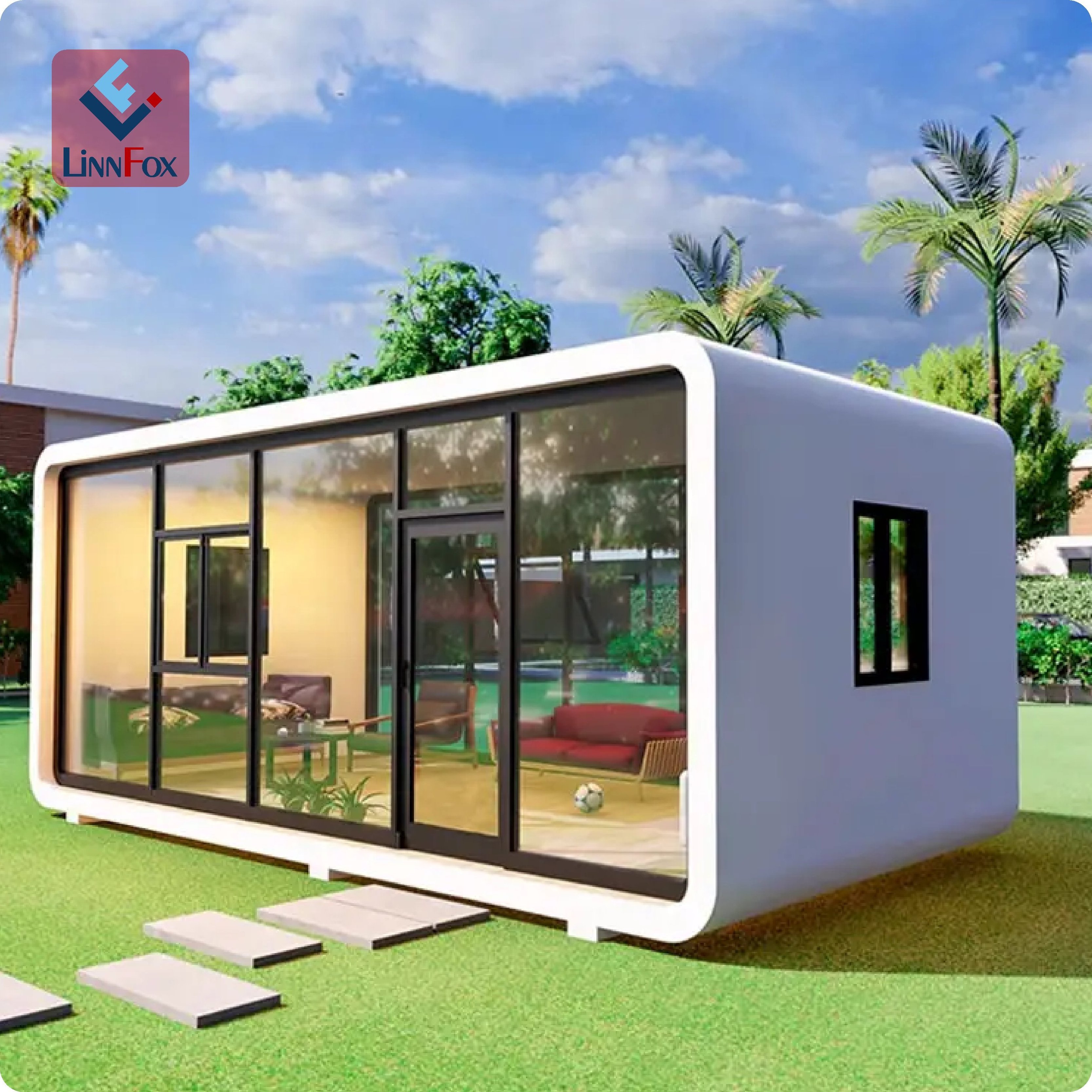 Fast install Prefab house camping capsule modular container house modular luxury prefabricated home glass house