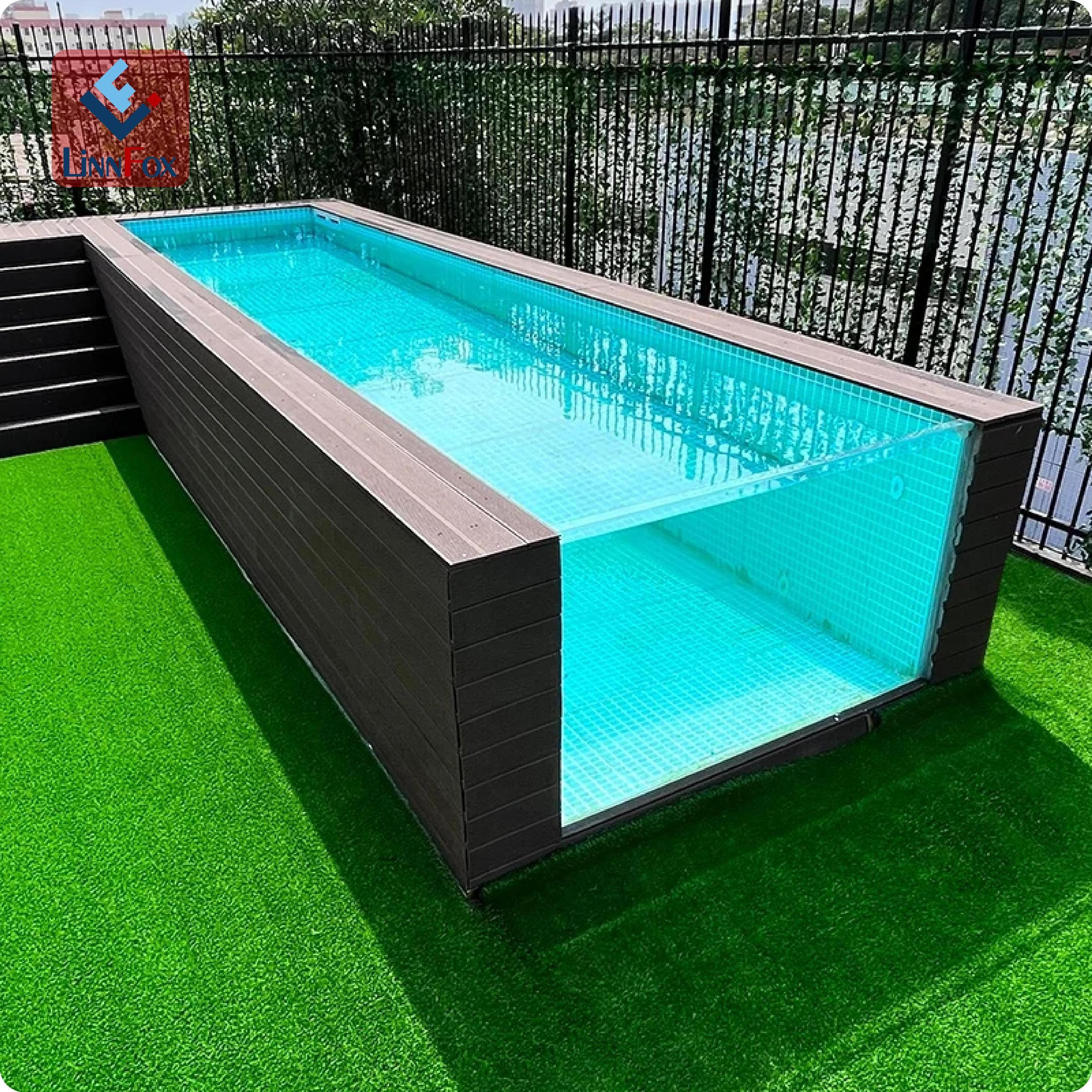 LinnFox  Easy Assembly FRP Container Swimming Pool Prefab Fiberglass Shipping Container Swimming Pool