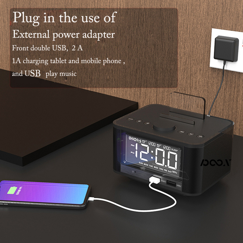 New multi-function  Alarm clock  FM radio sound box alarm clock speaker