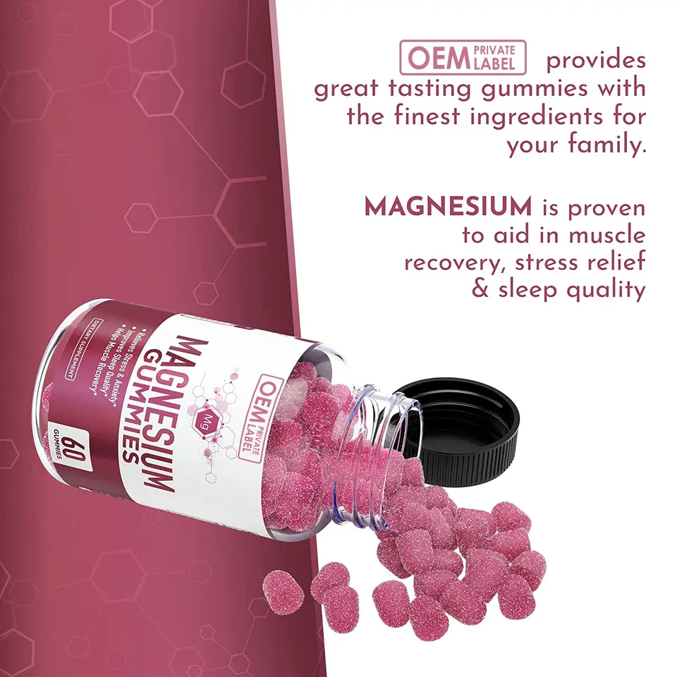 Magnesium Glycinate Gummy Vitamin Sleeping Bear Gummies Magnesium Threonate Gummies Cramp Relaxation OEM Magnesium Glycinate