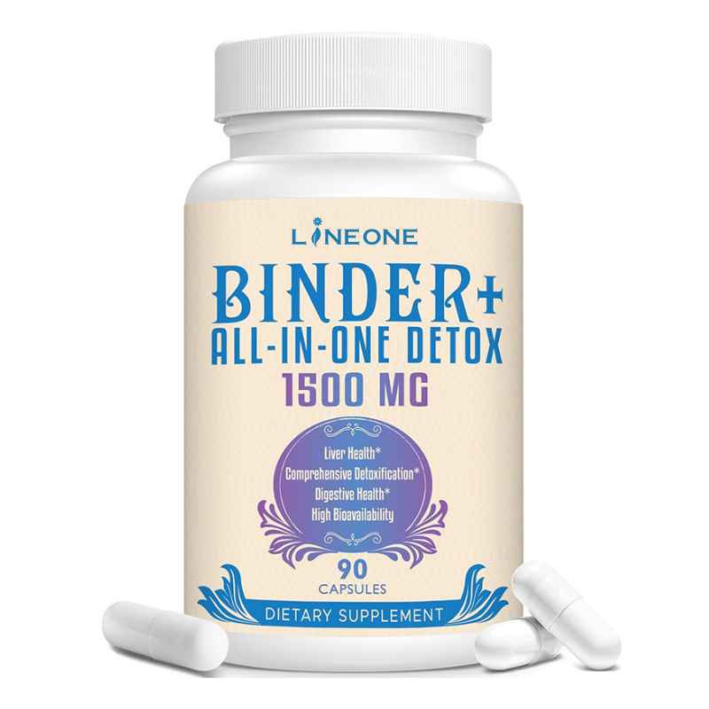 All-In-One Detox Binder Supplement 1500 MG - High Bioavailability Liver Gut Detox Cleanse with Activated Charcoal Zeolite Benton