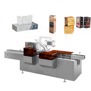 Full automatic cube napkin paper facial tissue carton box packing machine