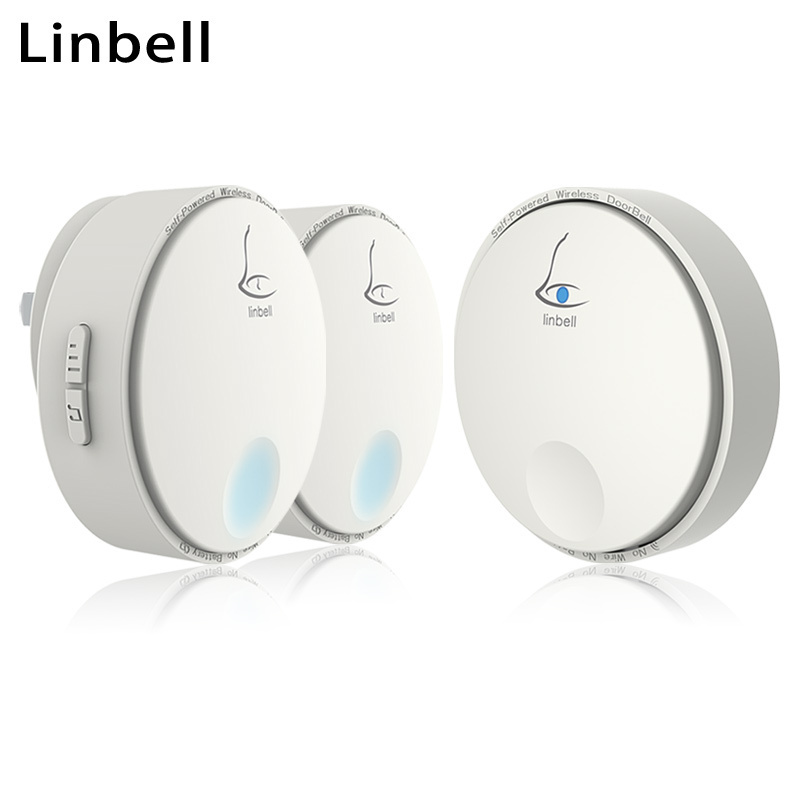 Linbell G2 electric sound doorbell chime with mp3 US Plug with 1 transmitter and 2 receivers