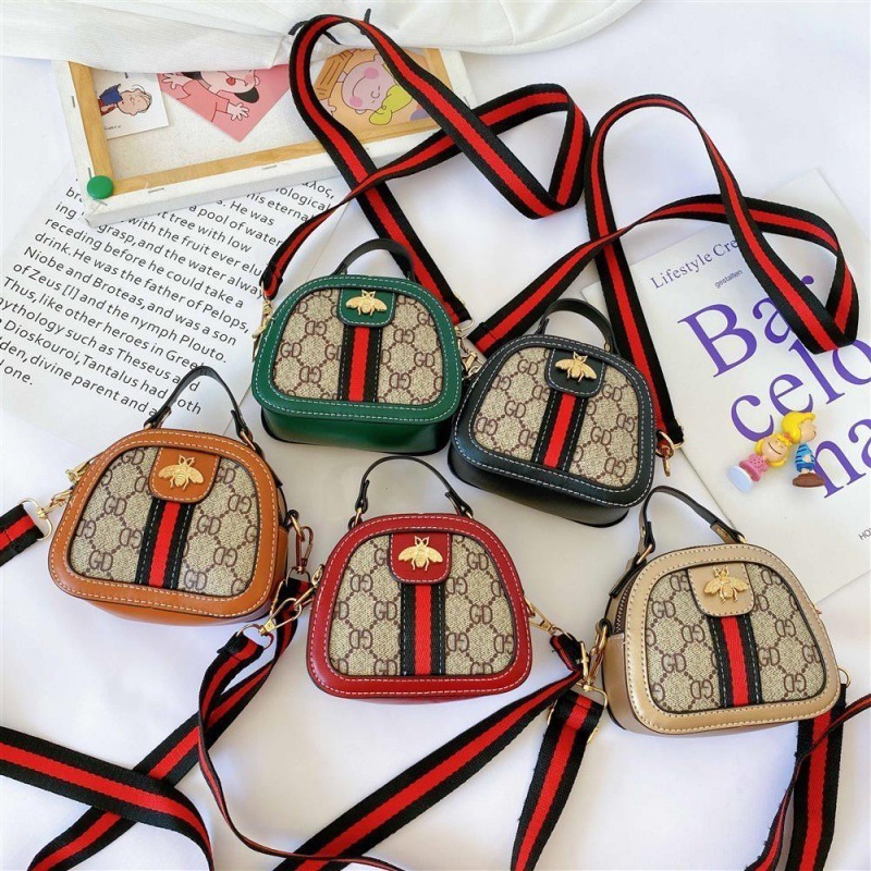 2023 New fashion handbag PU cute solid color Girls shoulder bag mini bee personalized children's coin purse for kids