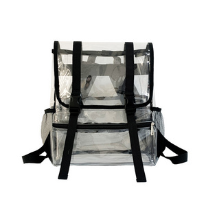 wholesale custom schoolbags Travel Students PVC Plastic Large Capacity Heavy Duty Transparent Clear Backpack Bookbags