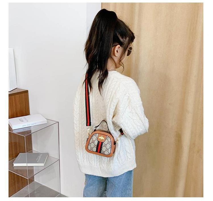 2023 New fashion handbag PU cute solid color Girls shoulder bag mini bee personalized children's coin purse for kids