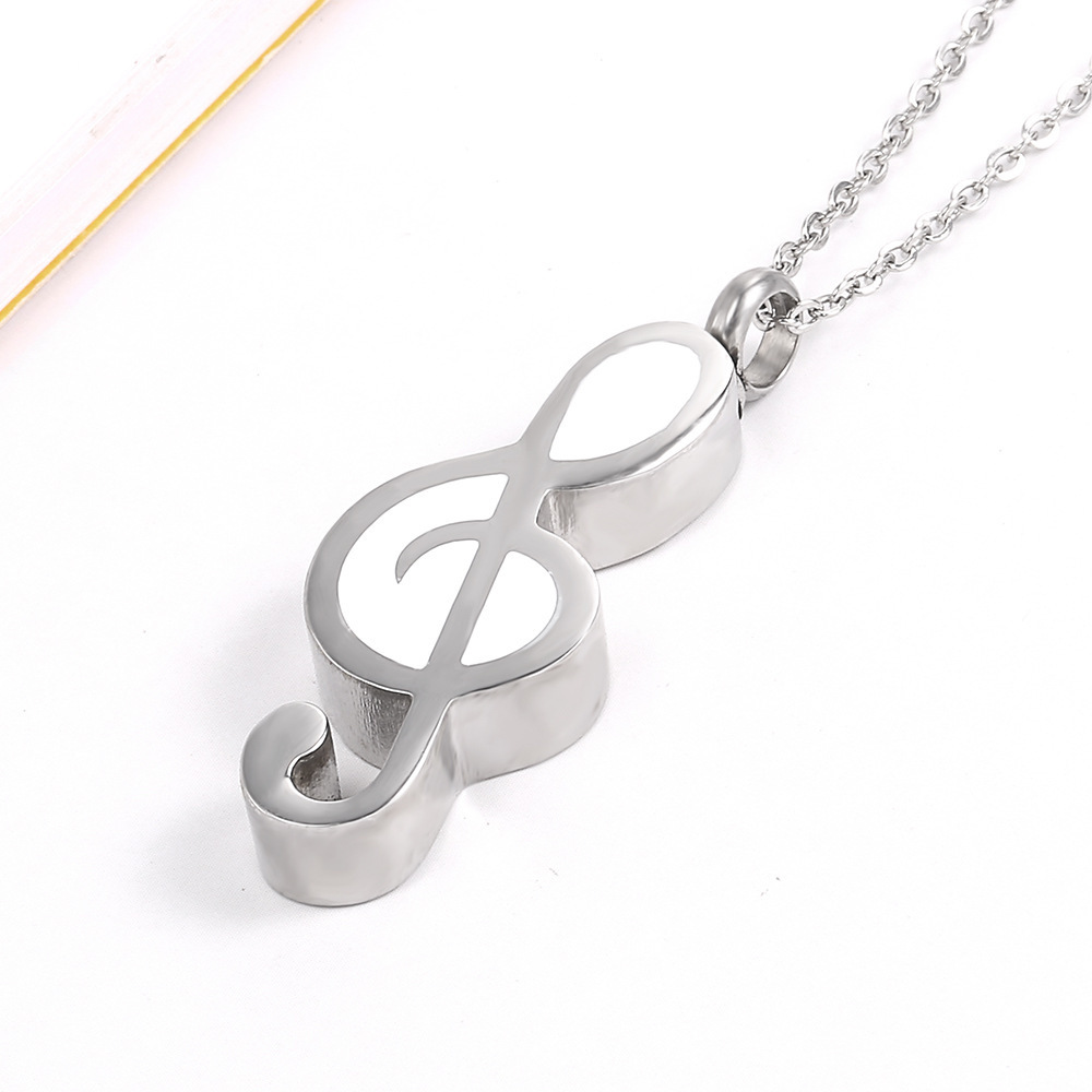 Eternal Life music note perfume design 316l stainless steel jewelry ashes pendant necklace urn locket for dead men