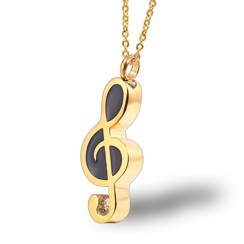 Eternal Life music note perfume design 316l stainless steel jewelry ashes pendant necklace urn locket for dead men