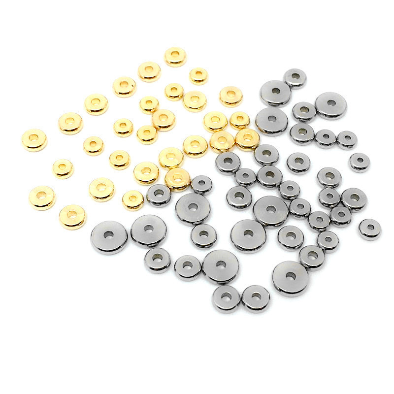 Wholesale Jewelry Making Supplies spacer stainless steel abacus beads Gold flat wheel beads