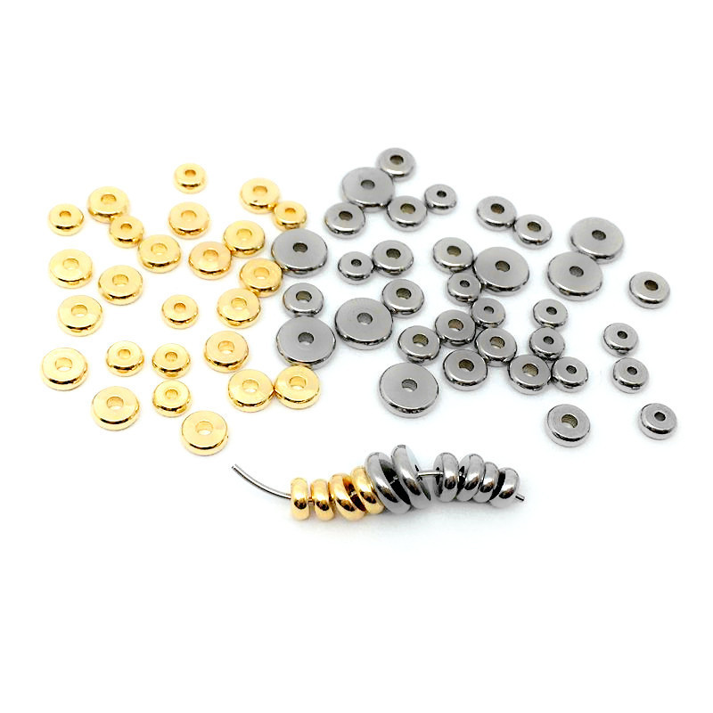 Wholesale Jewelry Making Supplies spacer stainless steel abacus beads Gold flat wheel beads