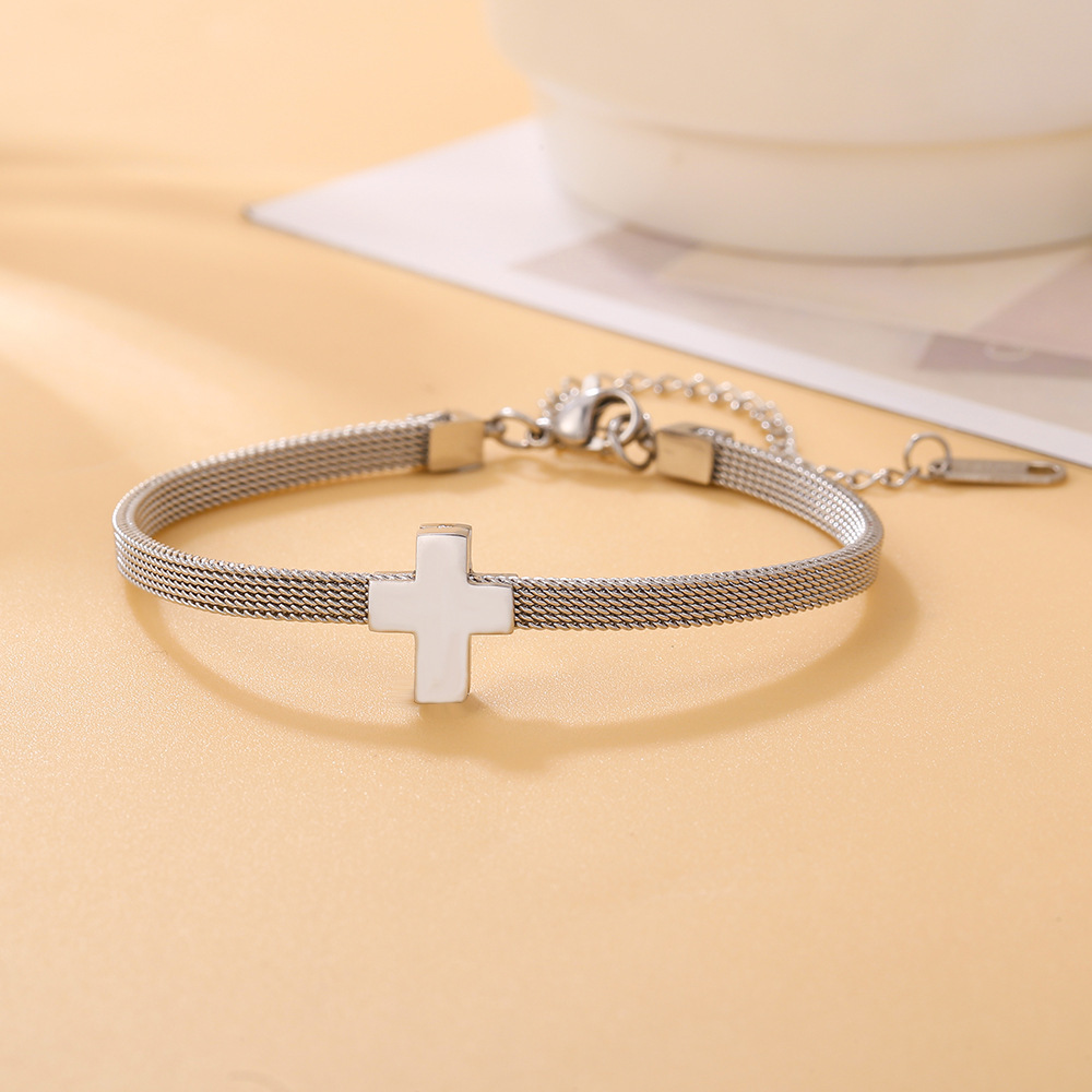 Christian Inspirational Cross Bracelet for Women Men Stainless Steel Religious Custom Engraved Bible Verse Cuff Bangle