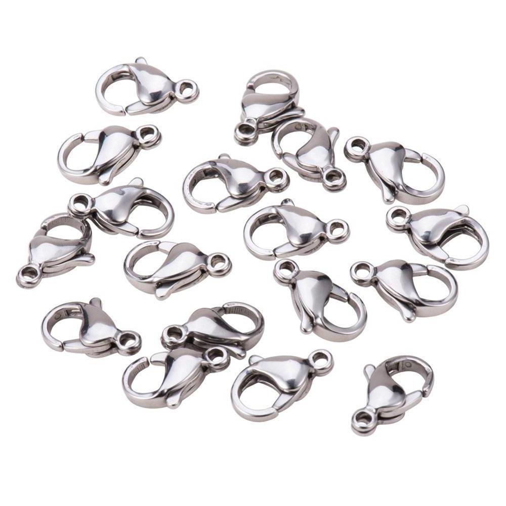 size 9mm 10mm 11mm 12mm 13mm 15mm 16mm 17mm 19mm Wholesale Chain Finding stainless steel lobster clasps for DIY jewelry LXK001