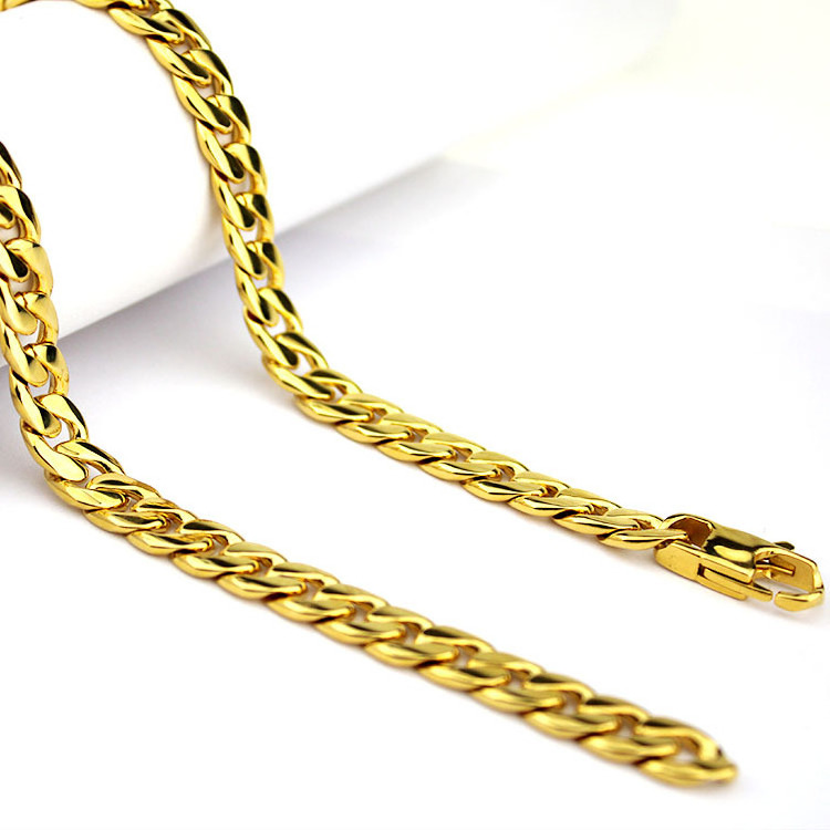 5mm 6mm 7mm Fashion Jewelry hand polish dubai gold Stainless Steel FIGARO CHAIN NK Chain Necklace for men;s luxury jewelry