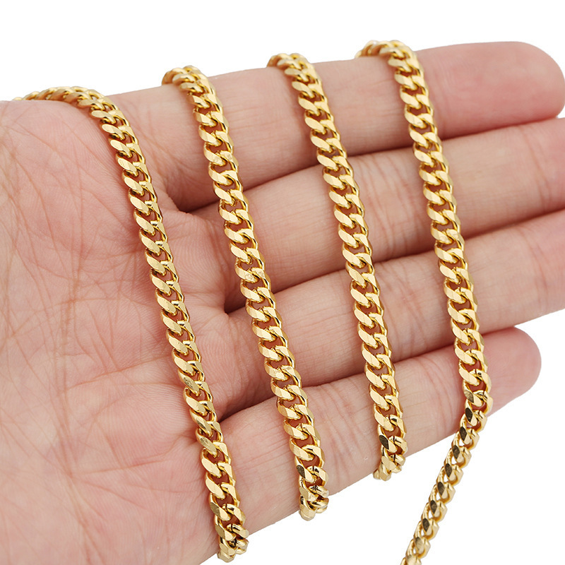 5meters/Roll New Models curb chain Jewelry Necklace Stainless Steel Silver 18K Gold Plated Curb Link Chain selling by meter