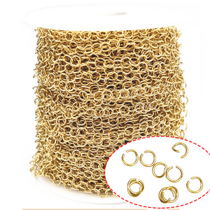 different size jump ring chain silver gold jewelry making Stainless Steel jewelry roll of chains jump ring for necklace making