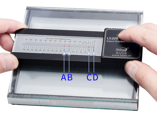 Linshang LS200 glass thickness measurement tools glass thickness measurement device laser thickness gauge