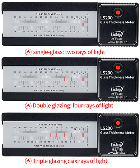 Linshang LS200 glass thickness measurement tools glass thickness measurement device laser thickness gauge