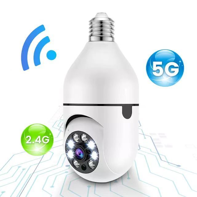 V380pro Icsee Ceiling Mount AC Power Bulb Light camera 360 Degrees wifi 1080p cctv light Bulb Camera