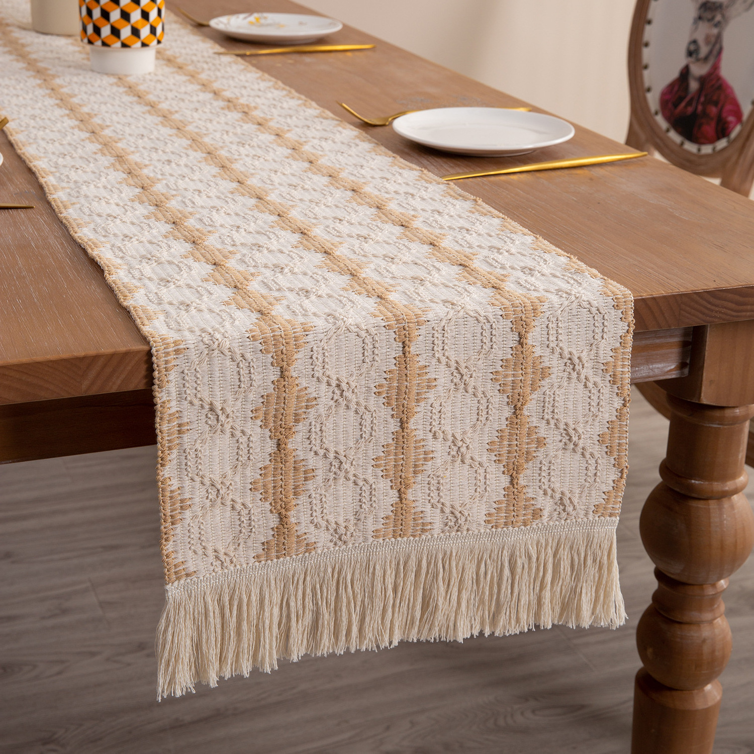 Home Decoration Macrame Tassels Table Runners And Mats Set Woven Wedding Table Runner Christmas Easter Table Runner