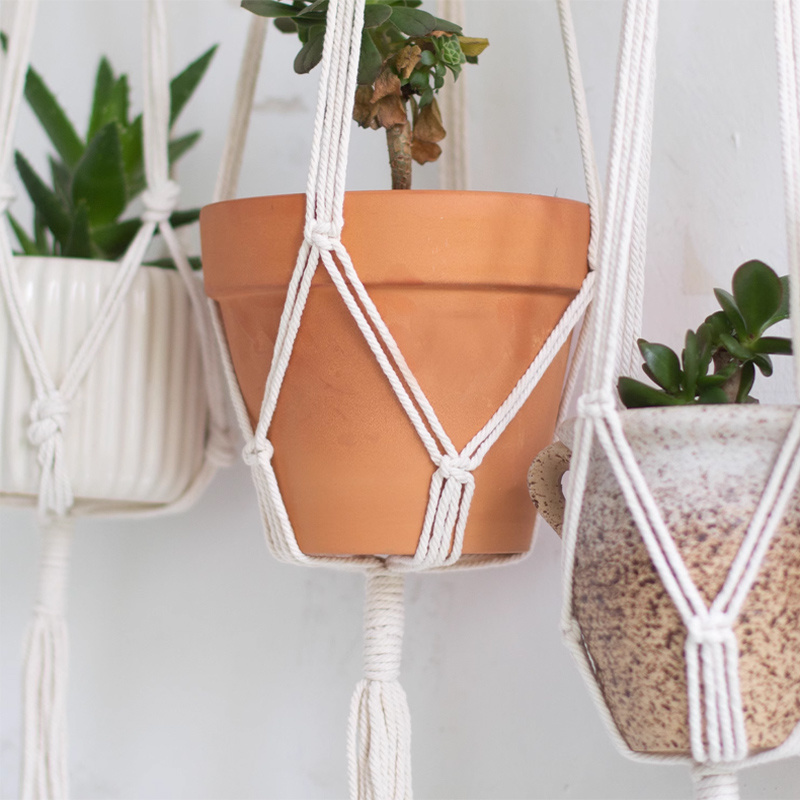 Hot Sale Planter Basket Hanging Set Indoor Flower Pot Holder Wall Hanging Macrame Plant Hangers