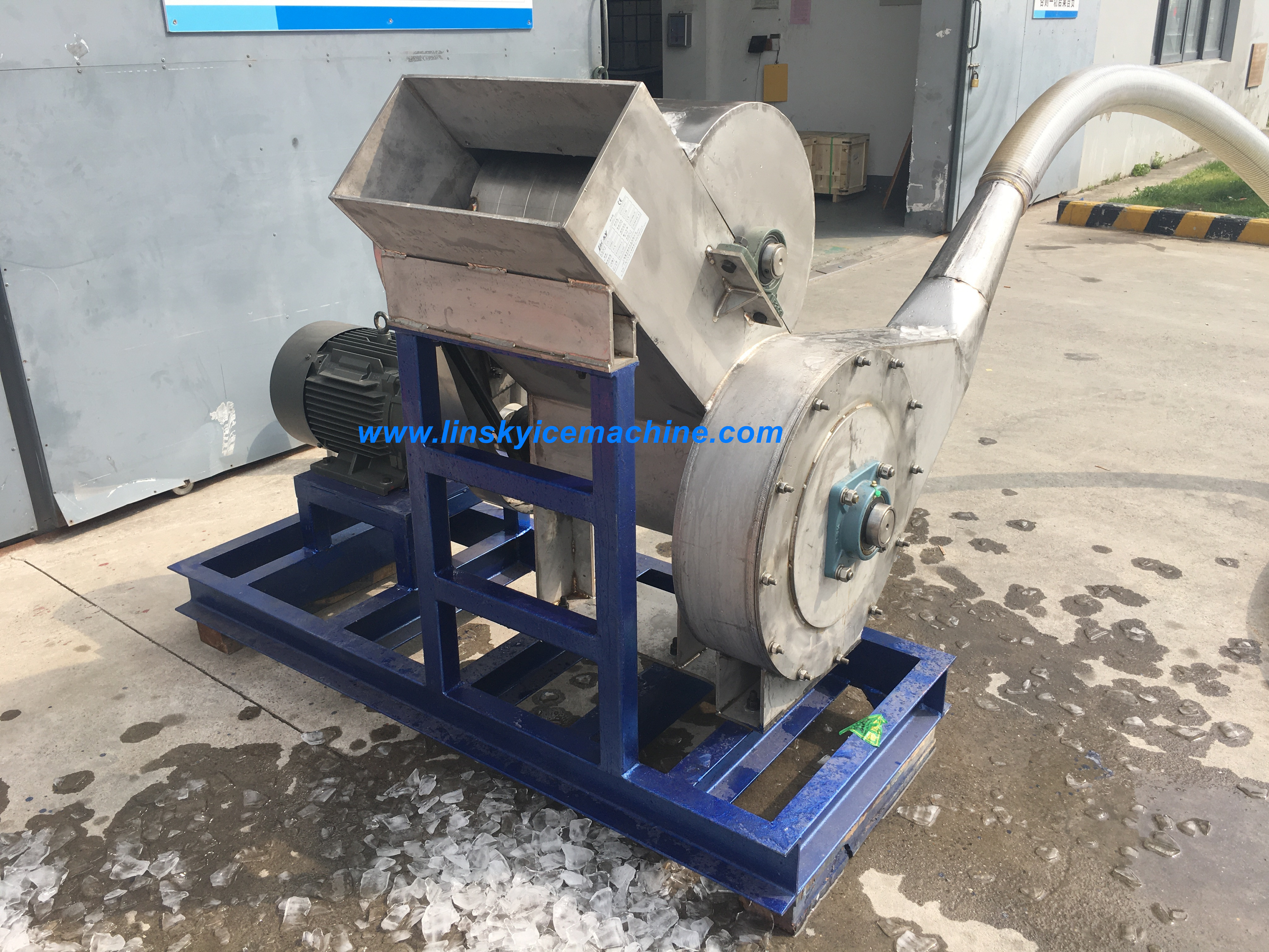 Stainless steel ice crusher machine with ice crusher blower