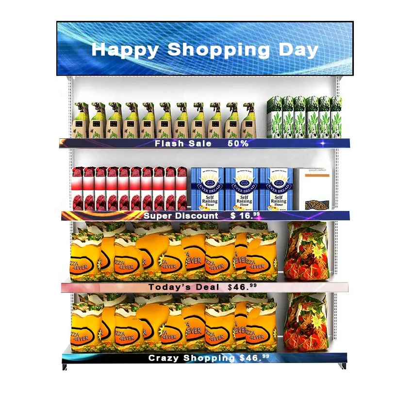 LINSNLED GOB P0.9 P1.2 P1.5 P1.8 Advertising Smart Shelf LED Display Screen Stretch Bar Screen for Retail Supermarket Tag Banner