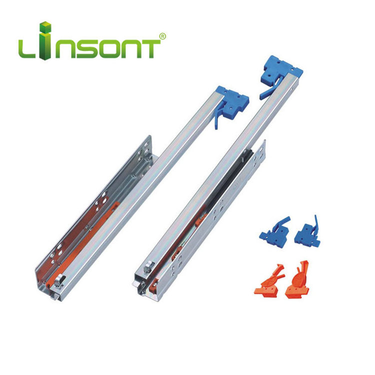 High Quality 2-fold Undermount Self Locking Slide Rails Track Furniture Accessories Drawer Slides Factory