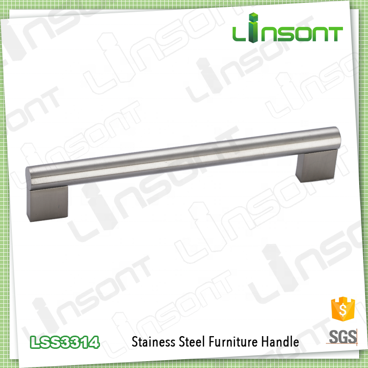 Linsont Stainless steel 201 hollow satin kitchen cabinet square tube pull furniture handle