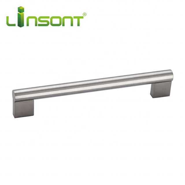 Linsont Stainless steel 201 hollow satin kitchen cabinet square tube pull furniture handle