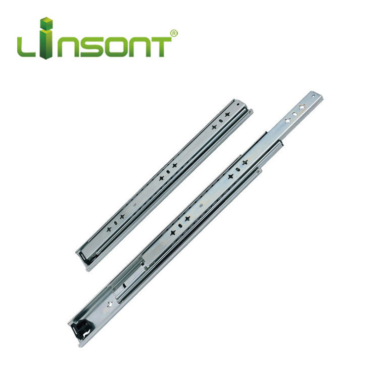 Linsont Furniture Accessories 53mm 120Kgs Loading Full Extension Pull Out Heavy Duty Ball Bearing Drawer Slide Reliable Supplier