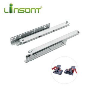 Linsont 22 inch 3D Adjustable Full Extension Quiet Soft Close Concealed Center Drawer Slide