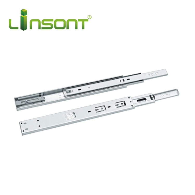 Linsont High Quality Popular 45mm Full Extension Ball Bearing Side Mount Drawer Slide Push to Open