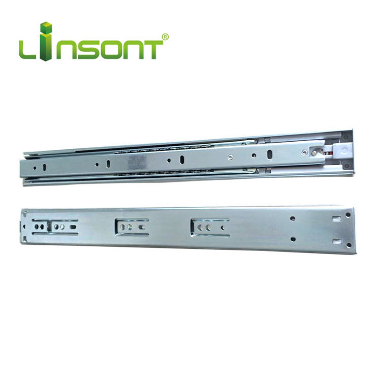 Linsont High Quality Popular 45mm Full Extension Ball Bearing Side Mount Drawer Slide Push to Open