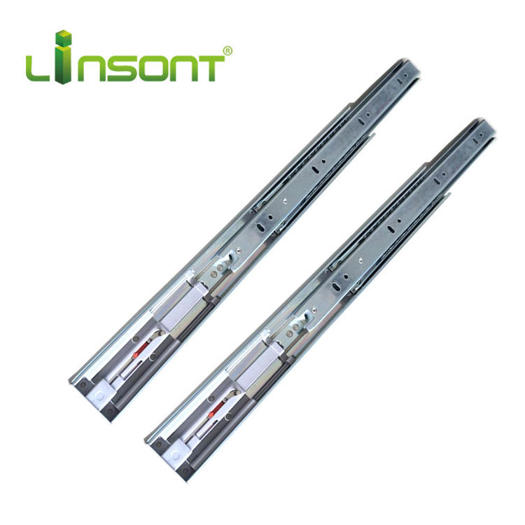 Linsont High Quality Popular 45mm Full Extension Ball Bearing Side Mount Drawer Slide Push to Open