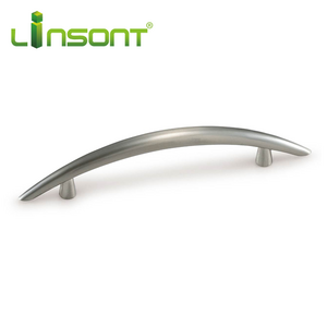 Linsont Tapered Bow Brushed Satin Nickel Cabinet Handle Pull Factory