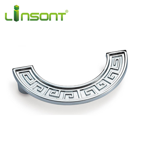 Linsont Modern bedroom home furniture hardware half moon cabinet handle half round drawer pulls zinc alloy  handle for furniture Reliable Supplier