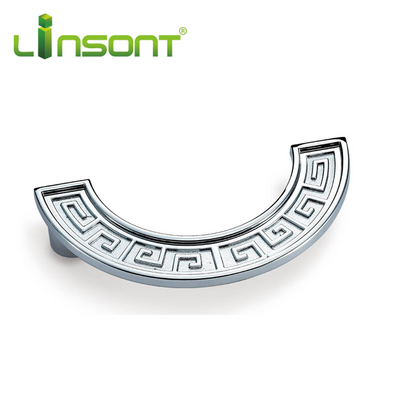 Linsont Modern bedroom home furniture hardware half moon cabinet handle half round drawer pulls zinc alloy  handle for furniture Reliable Supplier