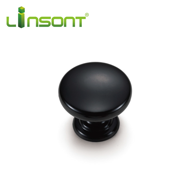 Hot Sale Linsont OEM factory cabinet hardware furniture zinc alloy black dresser knobs