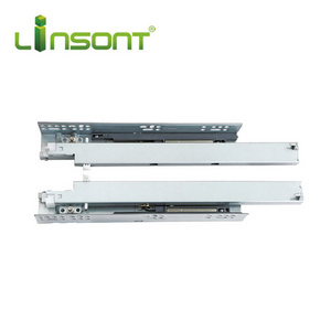 Linsont Drawer Guides Channel Adjustable Soft Closing Undermount Heavy Duty Full Extension Metal Rail Drawer Slide