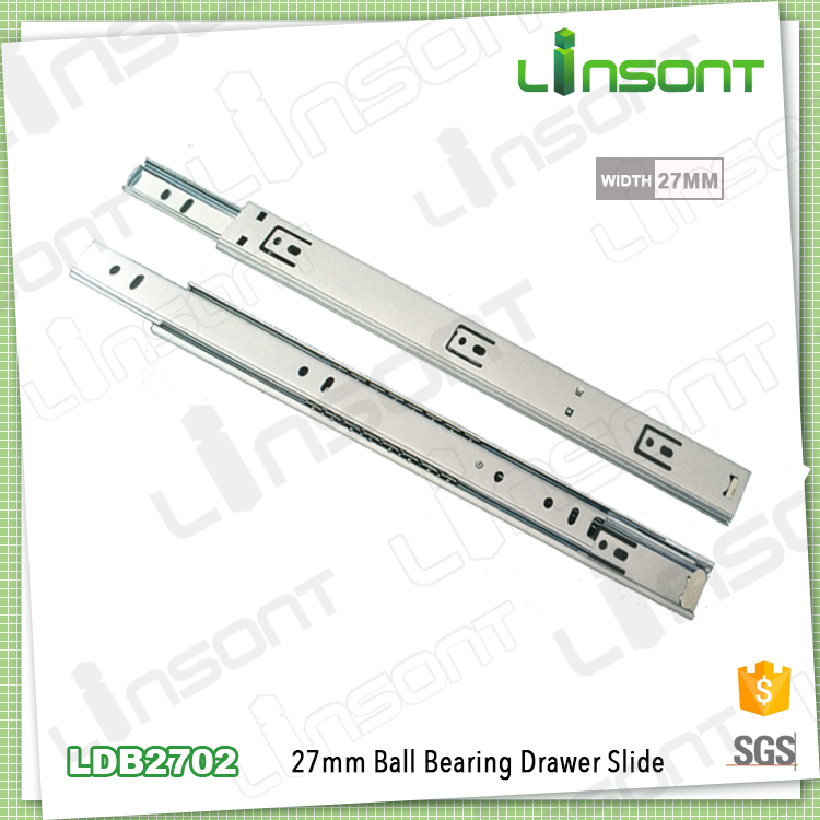 Linsont gold supplier manufacture best simple cold rolled steel zinc plated ball bearing thin narrow drawer slides ball bearing Factory