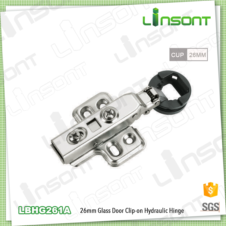 Professional supplier 26mm cup soft close clip on glass door hinge Reliable Supplier